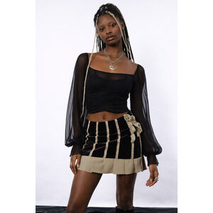 Zemeta Womens Rose Drop Velvet Skirt Small Whimsigoth Emo Goth Fairy Alt Moody